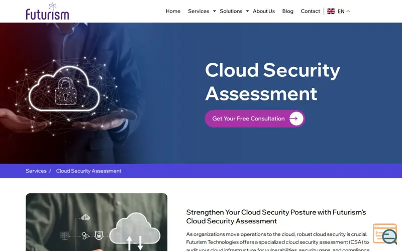 Screenshot of Cloud Risk Assessment