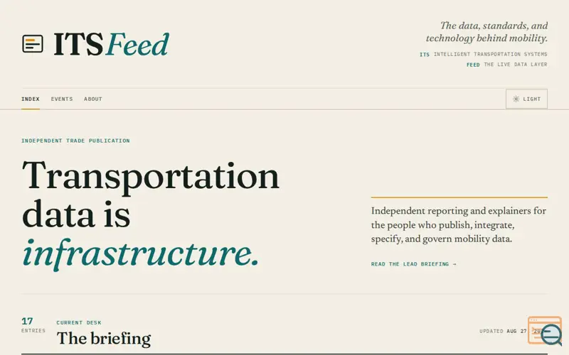 Screenshot of ITS Feed
