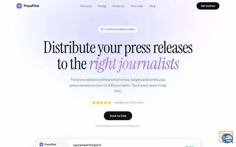Screenshot of PressPilot
