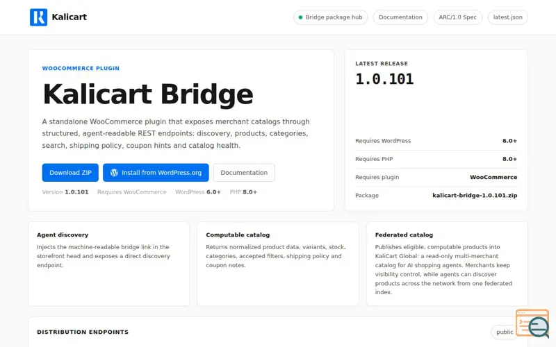 Screenshot of KaliCart Bridge