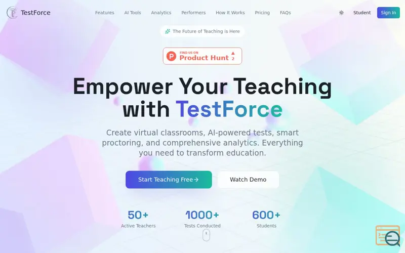 Screenshot of TestForce Teacher