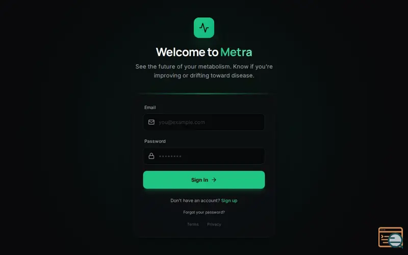 Screenshot of METRA