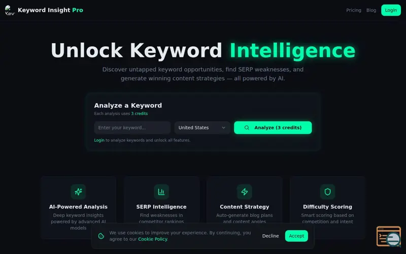 Screenshot of Keyword Insight Pro