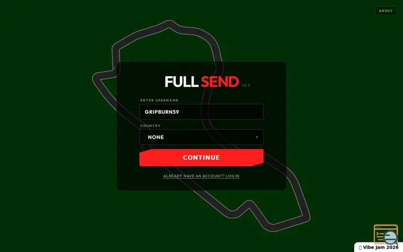 Screenshot of FULL SEND, a launch using Vibe Coding Game Jam