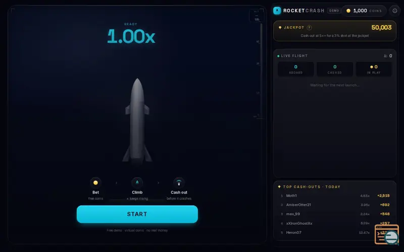 Screenshot of Rocket Crash