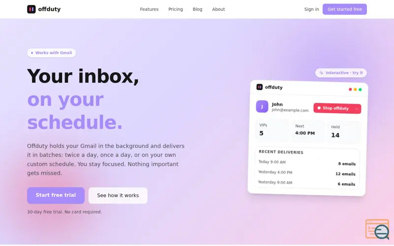 Screenshot of Offduty