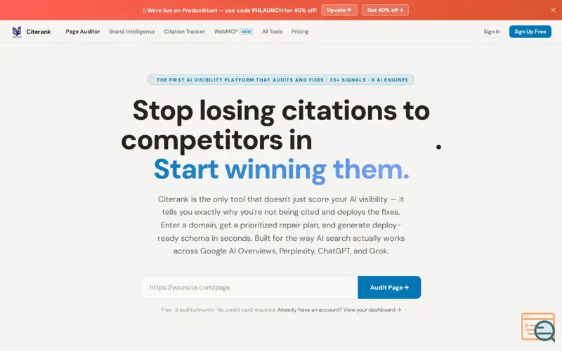Screenshot of CiteRank