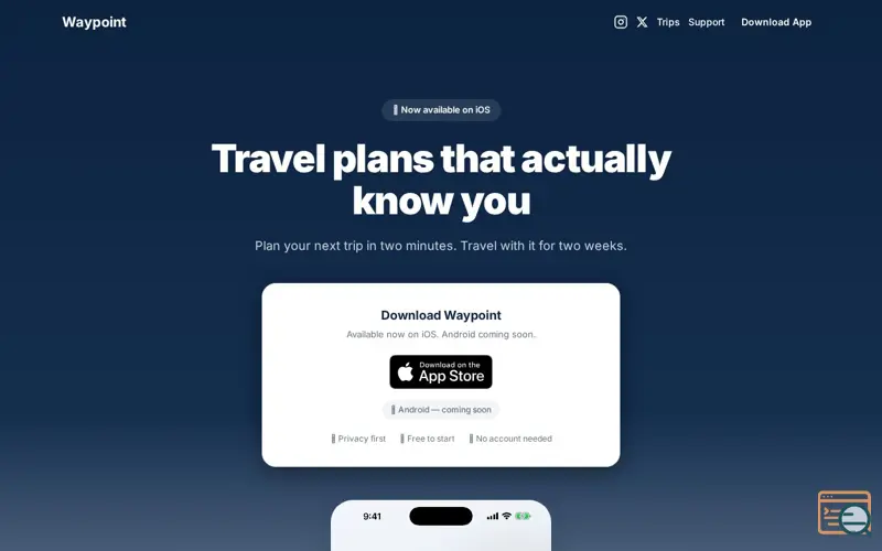 Screenshot of Waypoint