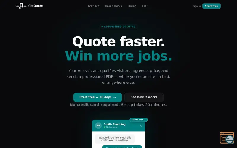 Screenshot of CitoQuote