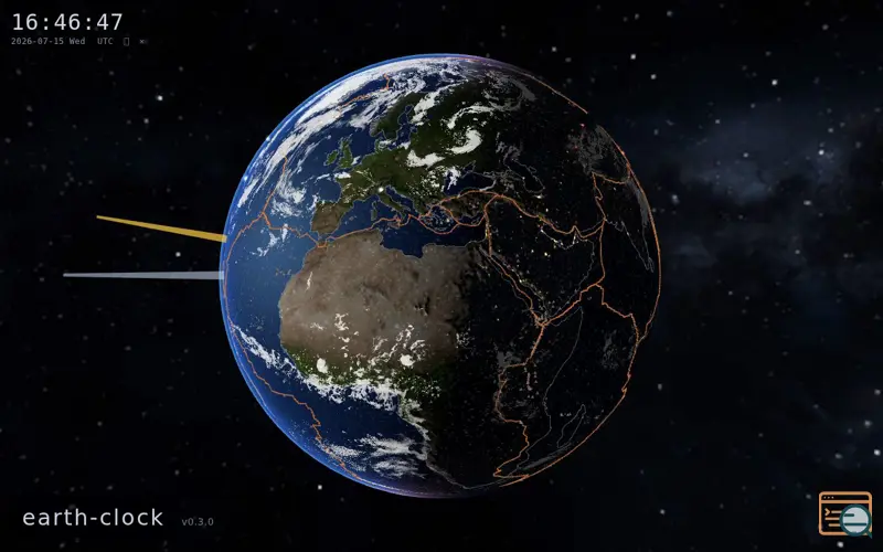Screenshot of Earth-clock