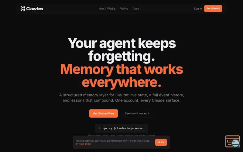 Screenshot of Clawtex