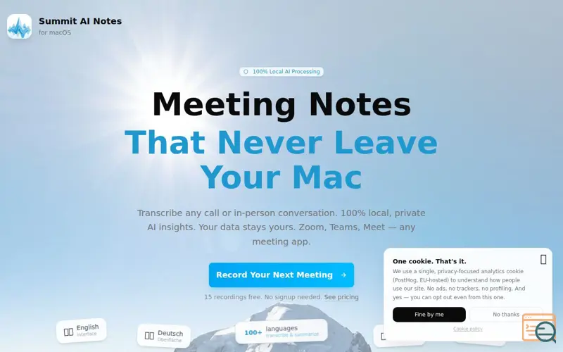 Screenshot of Summit AI Notes