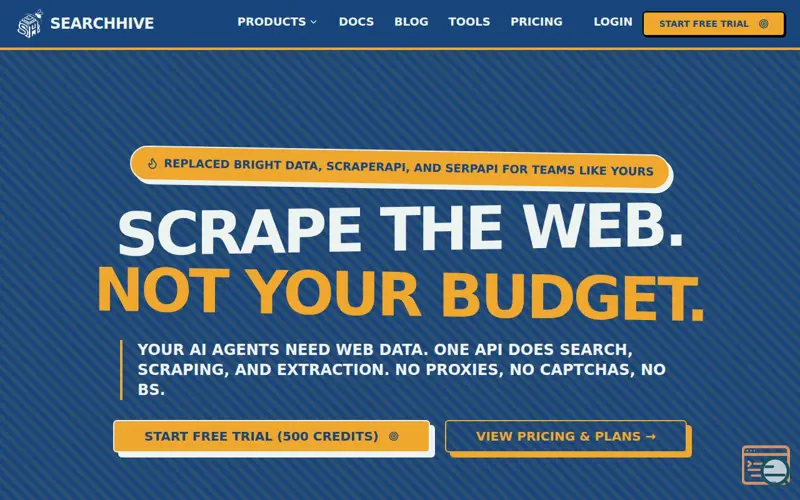 Screenshot of SearchHive