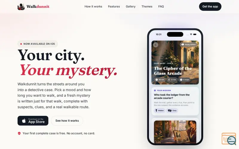 Screenshot of Walkdunnit