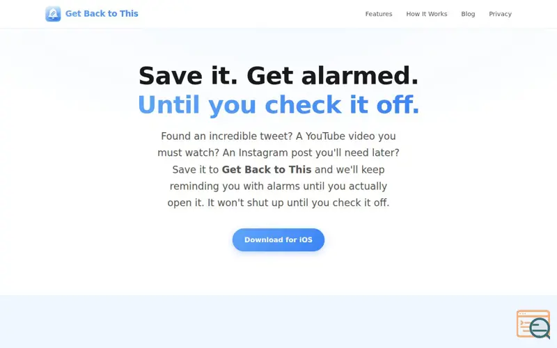 Screenshot of Get Back to This