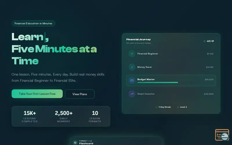 Screenshot of MinuteMentor
