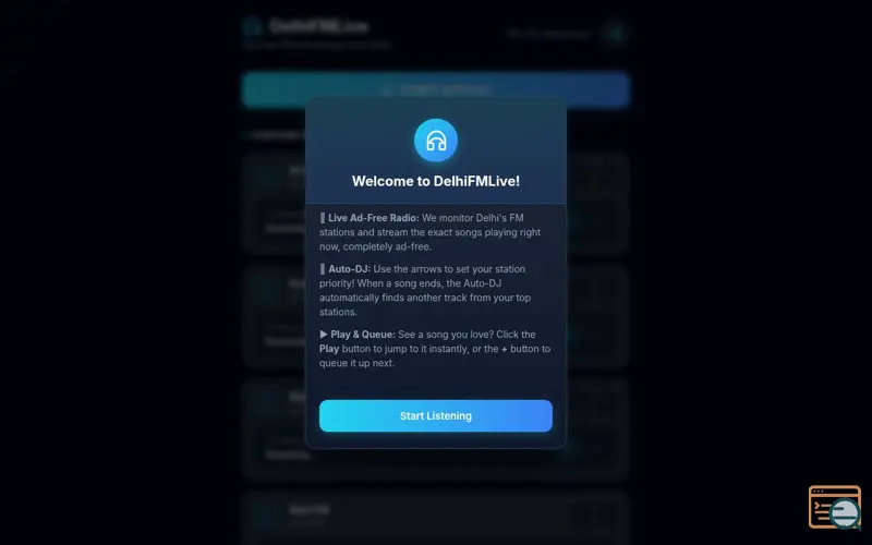 Screenshot of Delhi FM Live