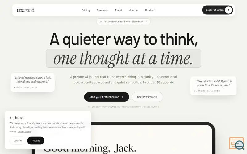Screenshot of NexoMind