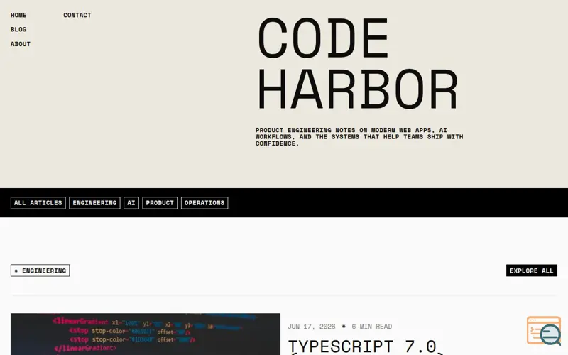 Screenshot of Code Harbor