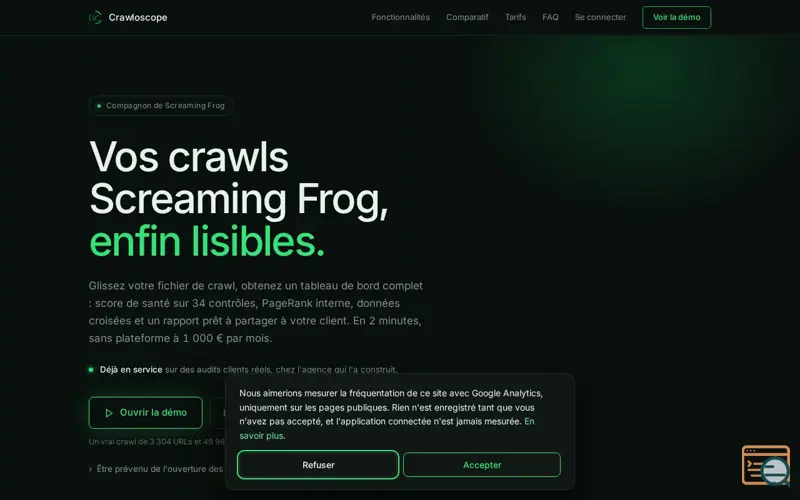 Screenshot of Crawloscope