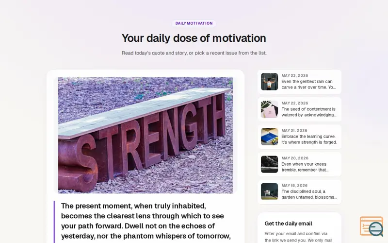 Screenshot of Daily Motivation