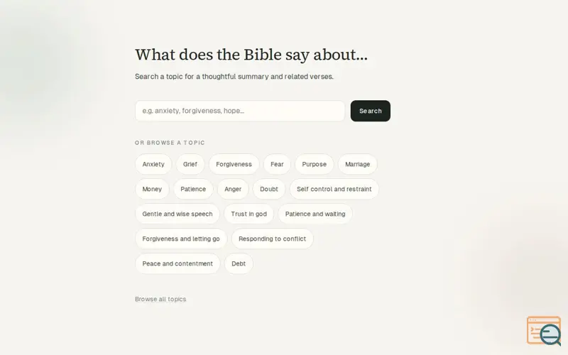 Screenshot of The Bible guide