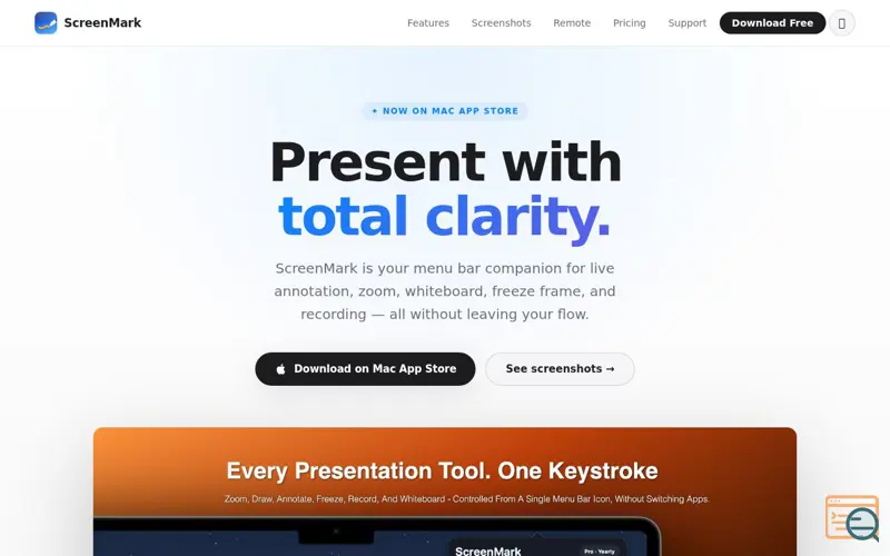 Screenshot of ScreenMark: Annotation & Draw