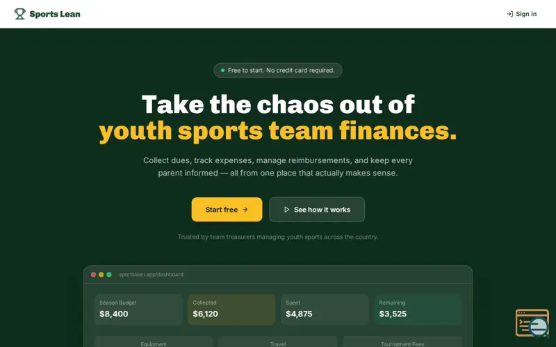 Screenshot of Sports Lean