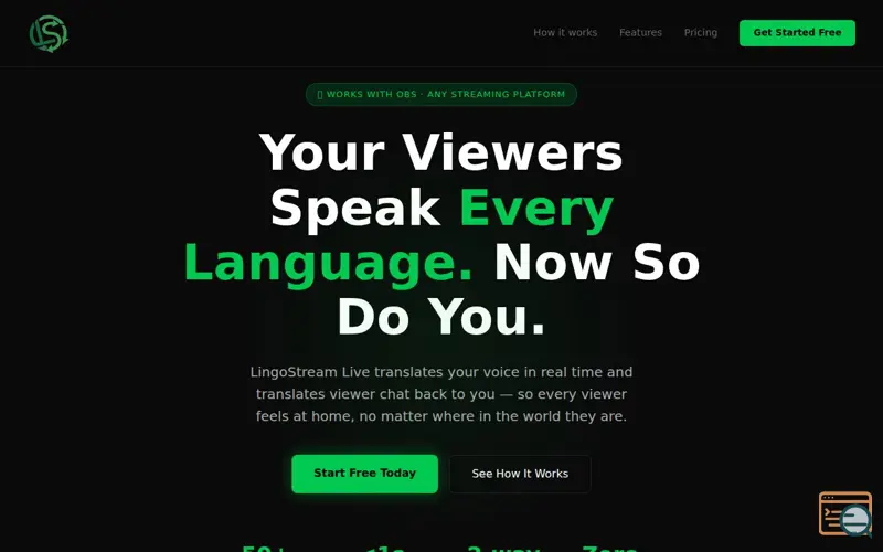 Screenshot of LingoStream Live