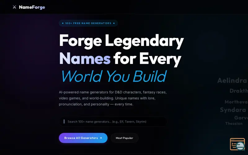 Screenshot of NameForge
