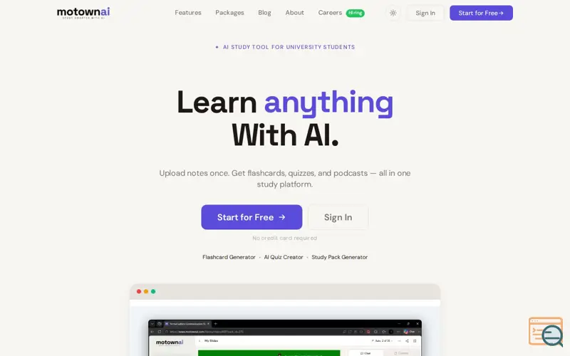 Screenshot of Motown AI