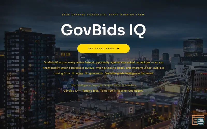Screenshot of GovBids IQ
