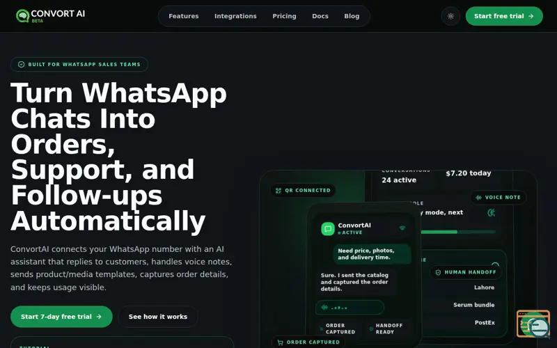 Screenshot of ConvortAI
