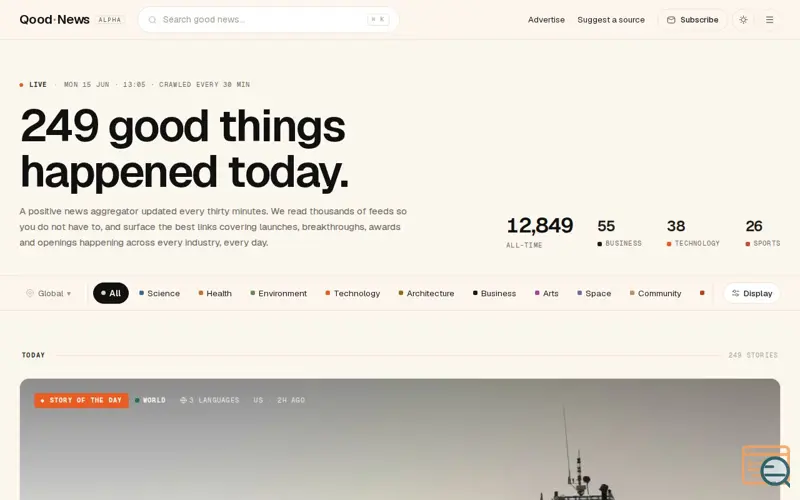 Screenshot of Qood News