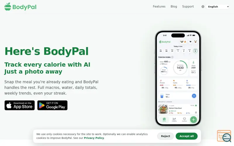 Screenshot of BodyPal