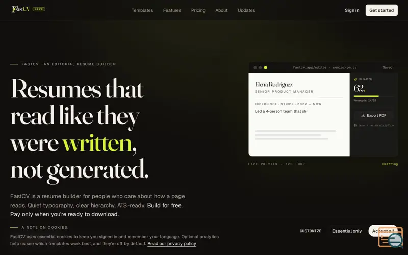 Screenshot of FastCV