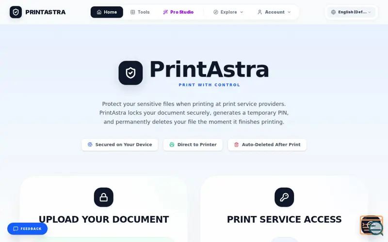 Screenshot of PrintAstra, a launch using Photon