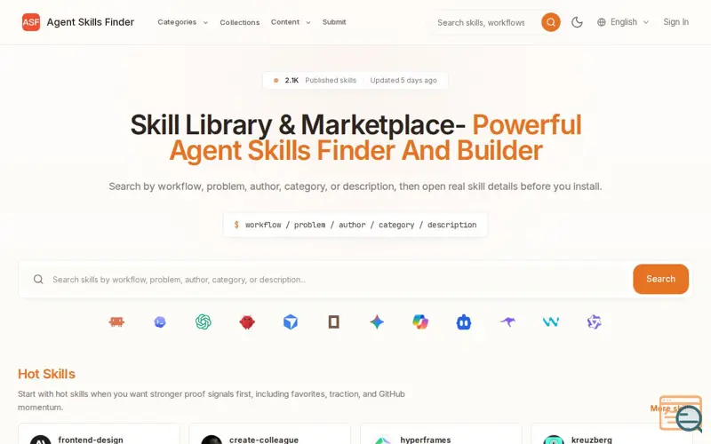 Screenshot of Agent Skills Finder