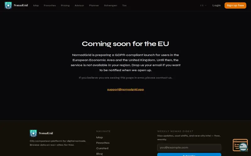 Screenshot of NomadGrid