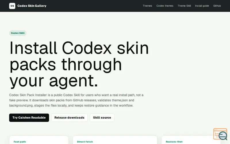 Screenshot of Codex-theme-gallery