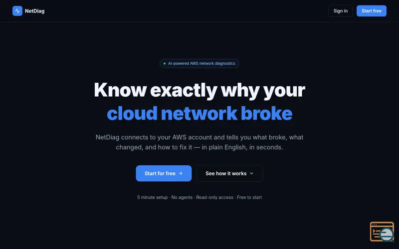 Screenshot of NetDiag — AI Network Diagnostics