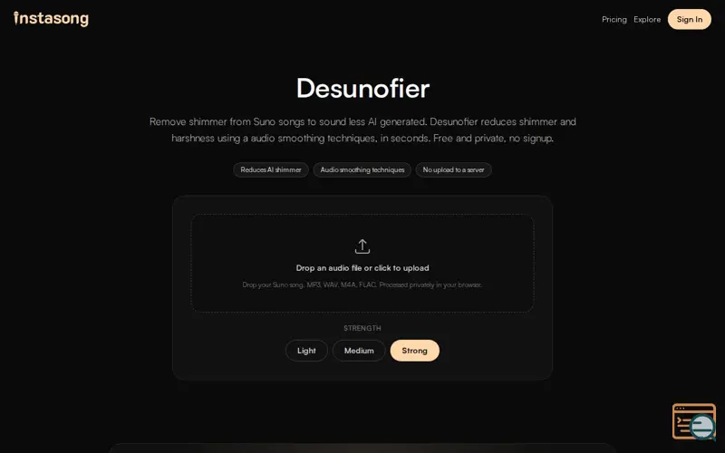 Screenshot of Desunofier