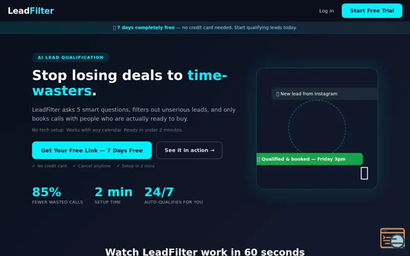 Screenshot of LeadFilter