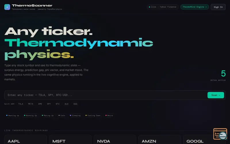 Screenshot of ThermoScanner — Market Mites