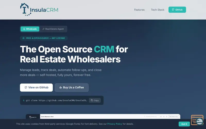 Screenshot of InsulaCRM