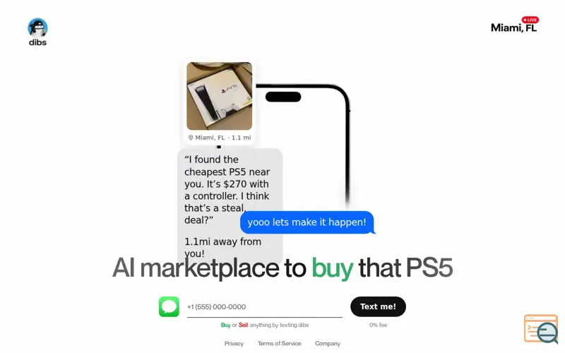 Screenshot of Dibs AI