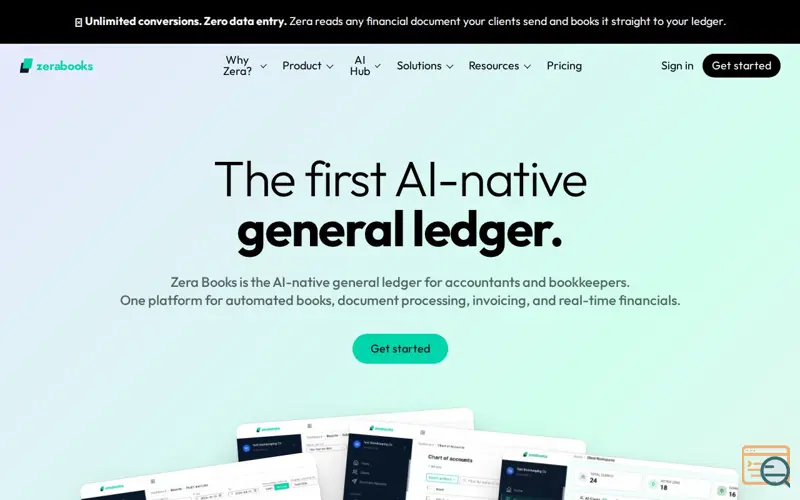 Screenshot of Zera Books