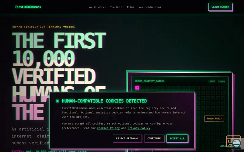 Screenshot of First10000Humans