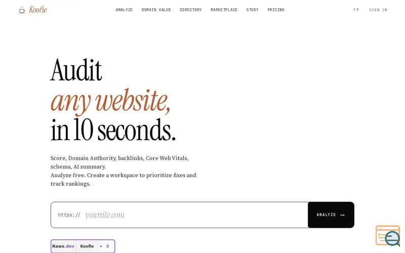 Screenshot of Koofie