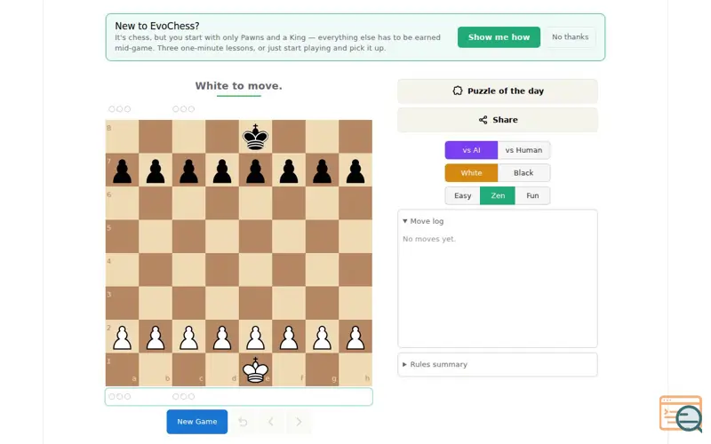 Screenshot of EvoChess